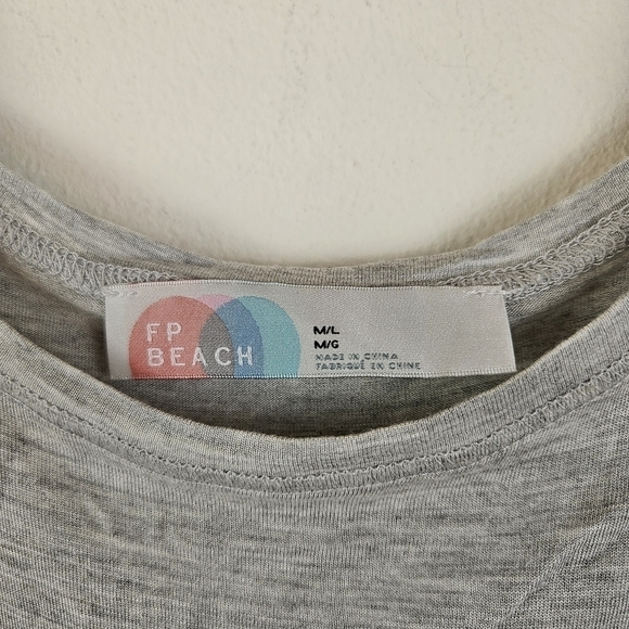 Free People Beach Jersey knit Oversized Tunic Top Size M/L gray - Picture 3 of 8